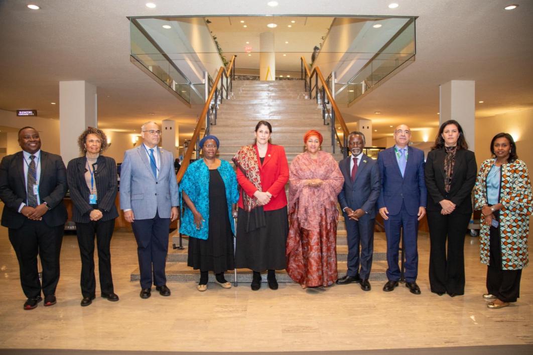 Group photo of 5th AU–UN Dialogue in New York that advances cooperation on Agenda 2063 and 2030 goals, focusing on peace, climate, education, and inclusivity.