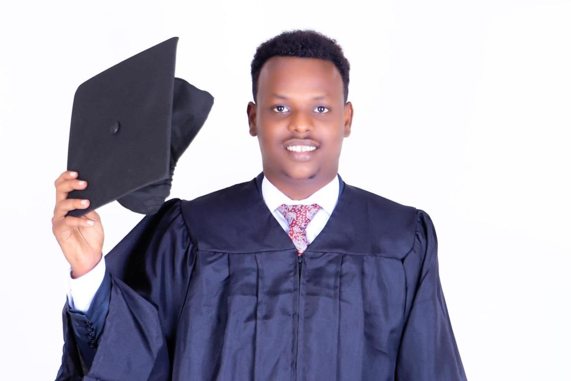 Abdishakur Abdirahman graduation as bachelor in agriculture and environmental science at Somali National University (SNU)